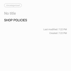 SHOP POLICIES